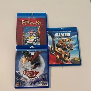 😺.  Three MOVIES ALL BLU RAY, but the reg DVD NOT INCLUDED